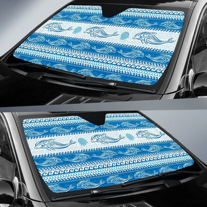 Dolphin Tribal Print Pattern Car Sun Shade For Windshield