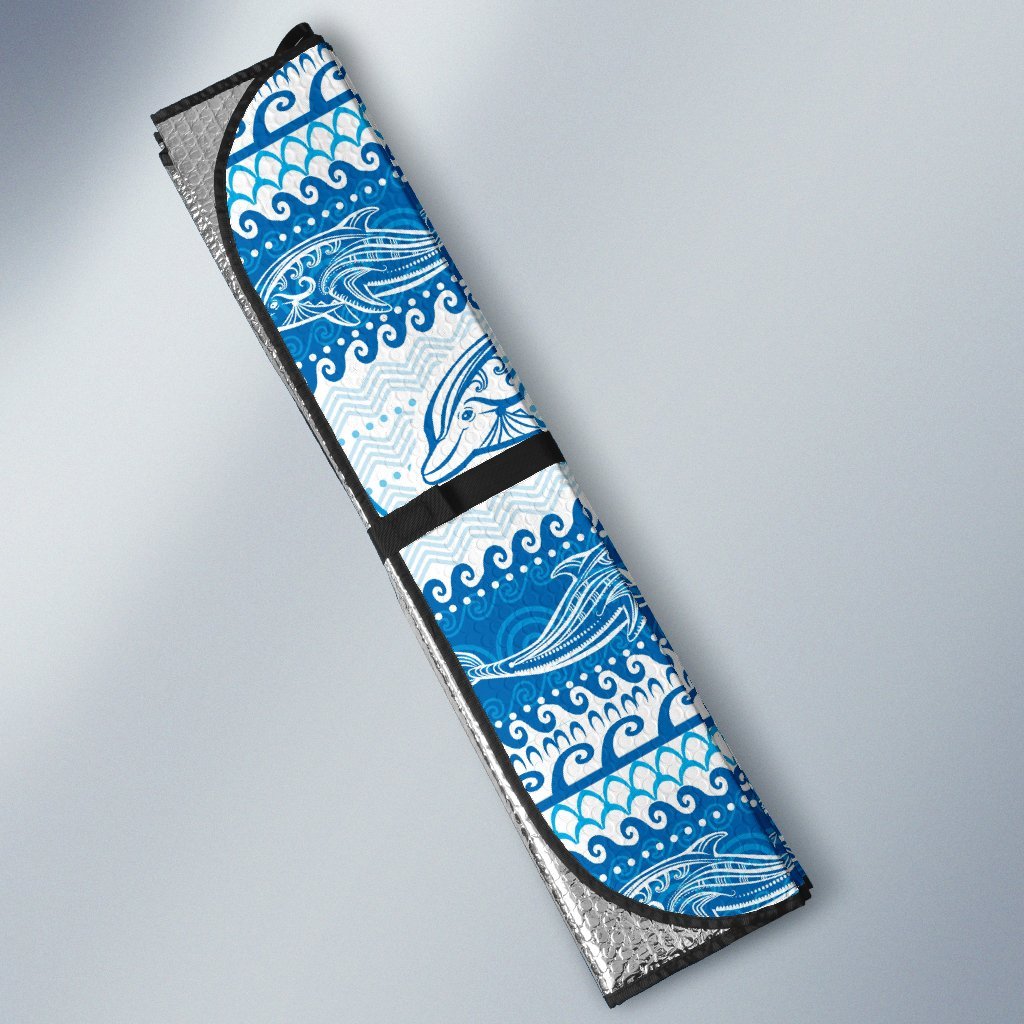 Dolphin Tribal Print Pattern Car Sun Shade For Windshield