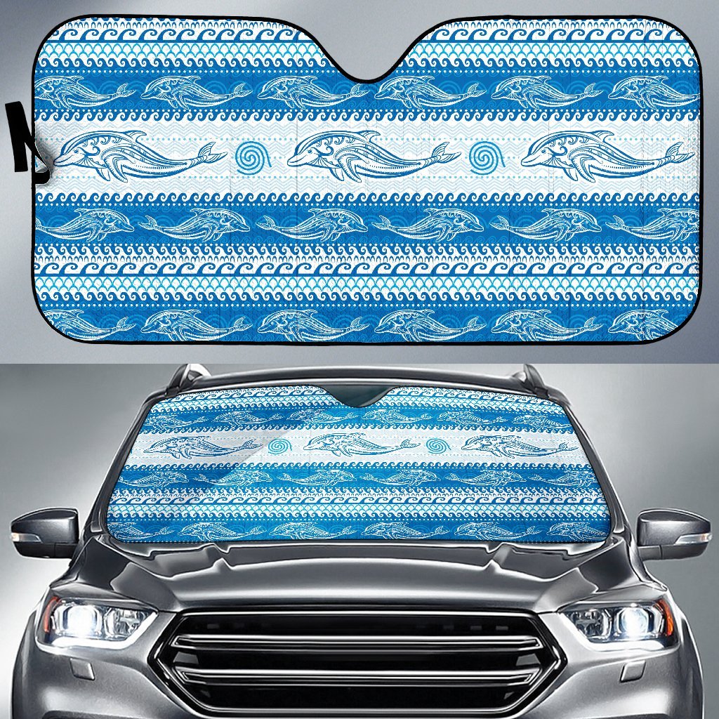 Dolphin Tribal Print Pattern Car Sun Shade For Windshield