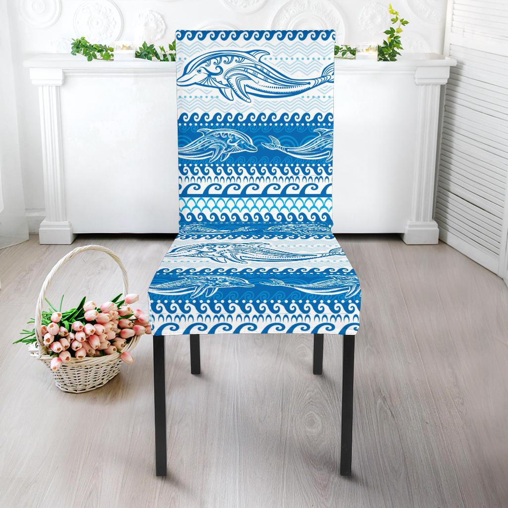 Dolphin Tribal Print Pattern Dinning Chair Slipper-JTAMIGO.COM