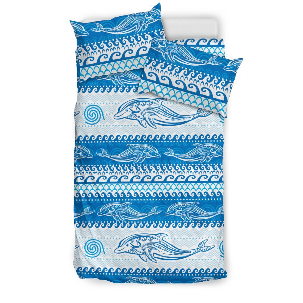 Dolphin Tribal Print Pattern Duvet Cover Bedding Set
