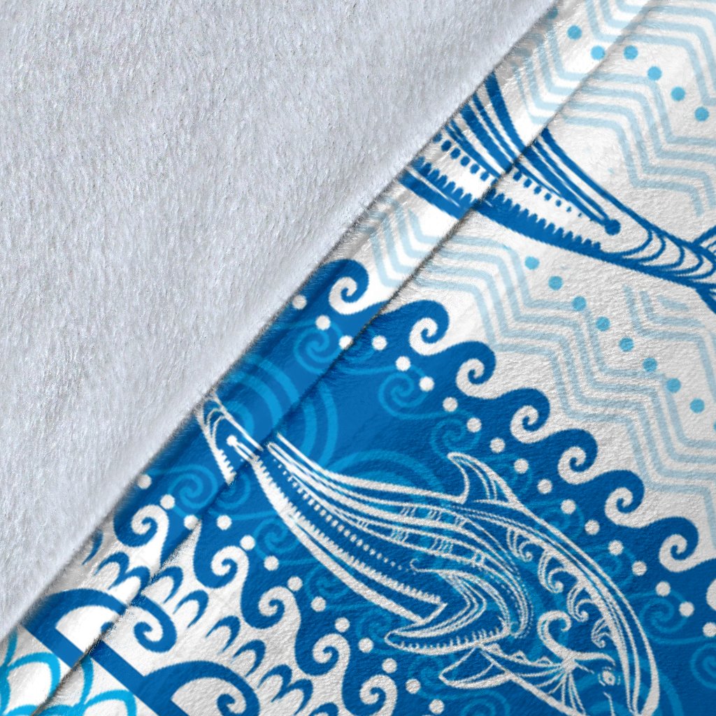 Dolphin Tribal Print Pattern Fleece Blanket