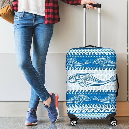 Dolphin Tribal Print Pattern Luggage Cover Protector