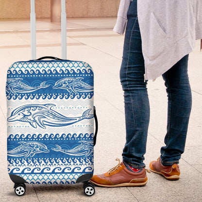 Dolphin Tribal Print Pattern Luggage Cover Protector