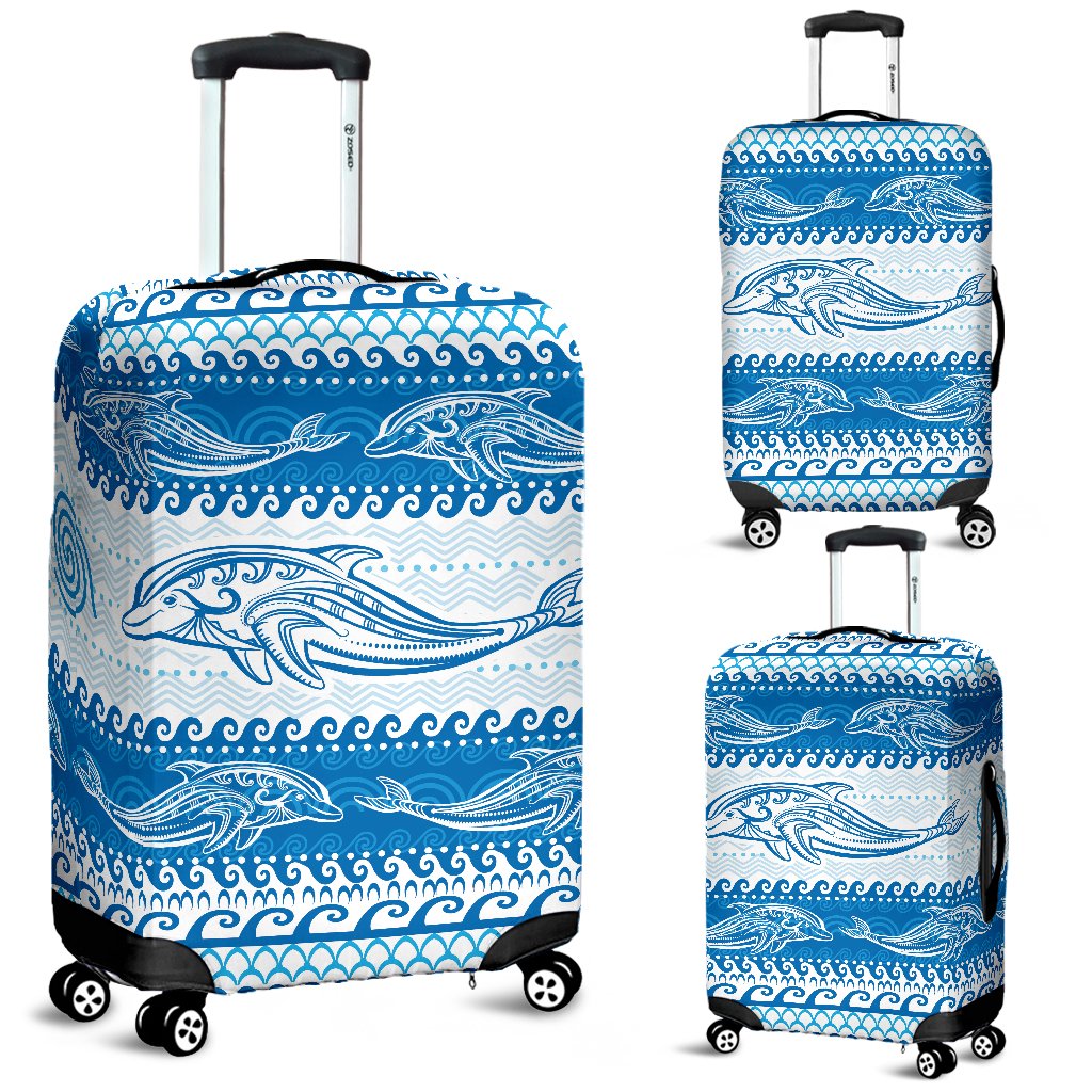 Dolphin Tribal Print Pattern Luggage Cover Protector