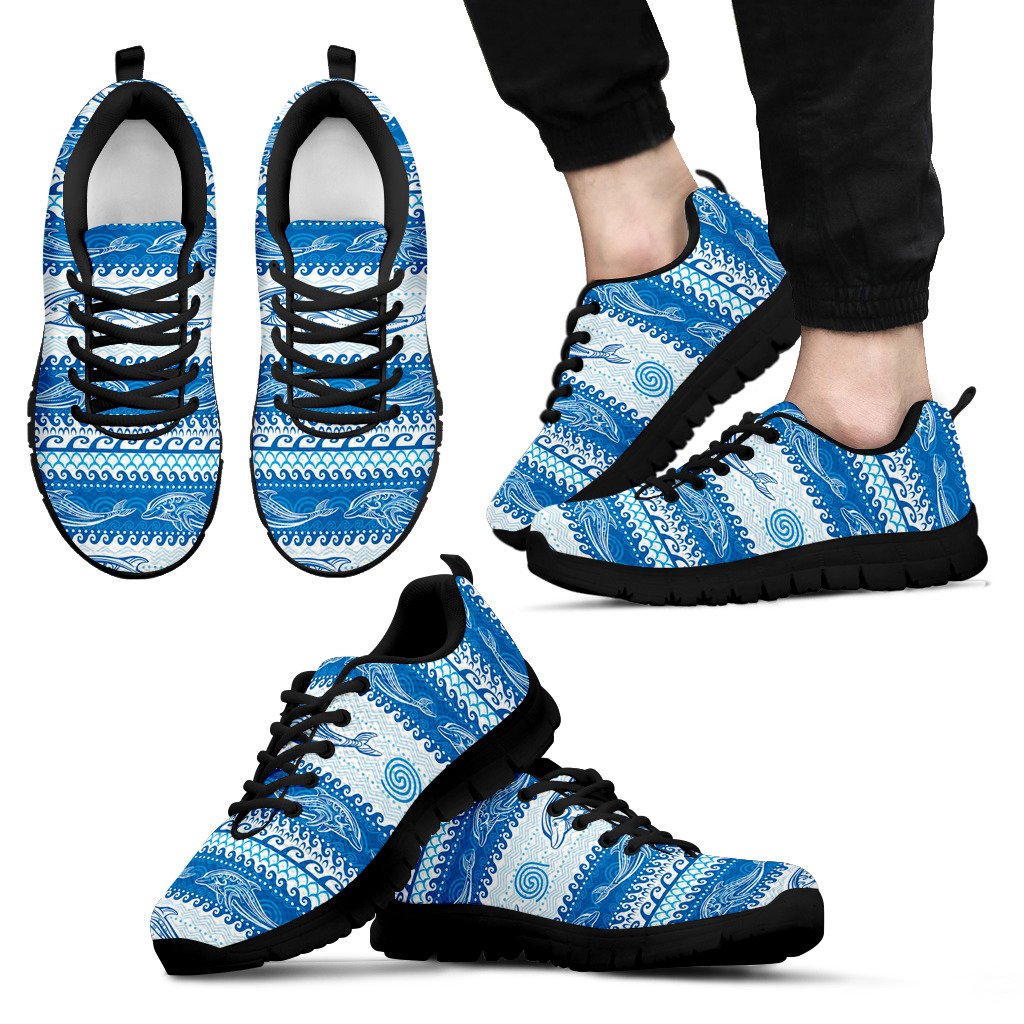 Dolphin Tribal Print Pattern Men Sneakers Shoes