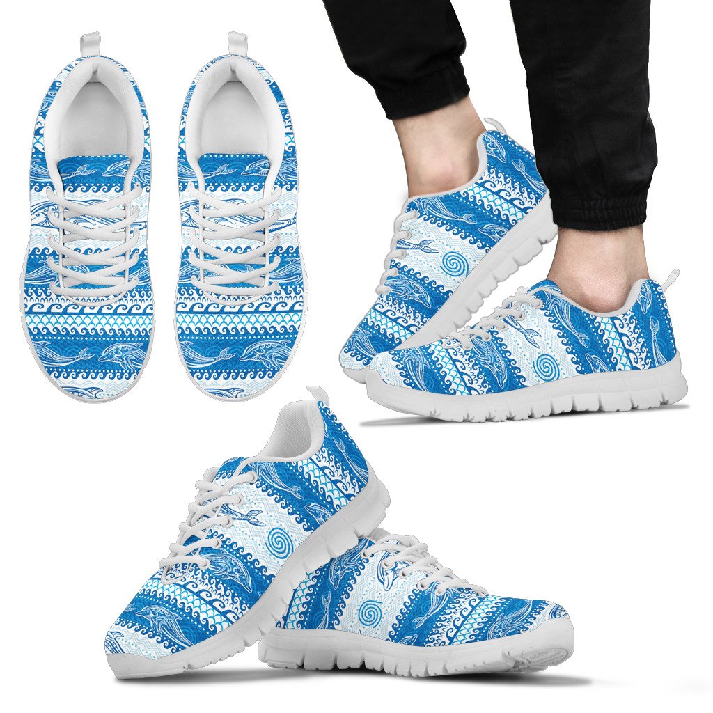 Dolphin Tribal Print Pattern Men Sneakers Shoes