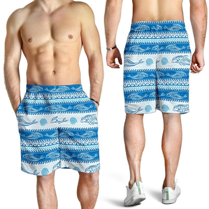 Dolphin Tribal Print Pattern Mens Shorts-JTAMIGO.COM