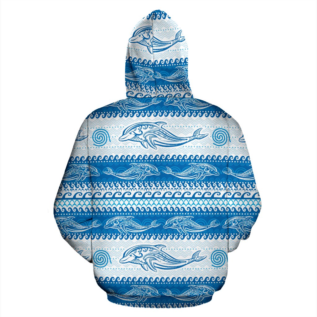 Dolphin Tribal Print Pattern Pullover Hoodie