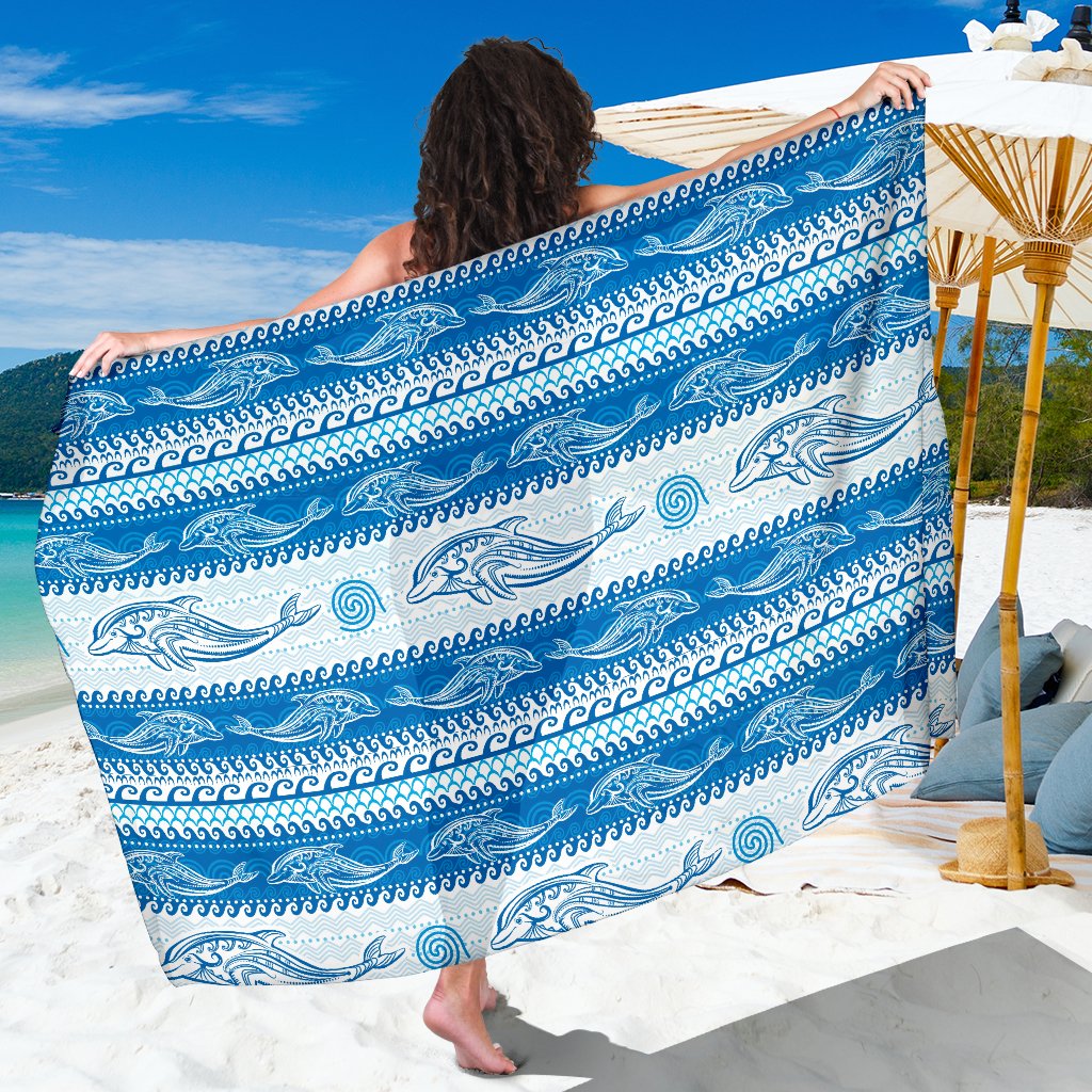 Dolphin Tribal Print Pattern Sarong Pareo Wrap