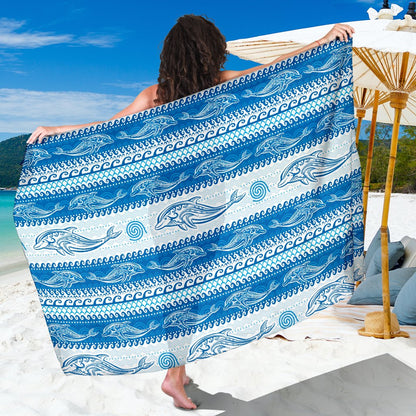 Dolphin Tribal Print Pattern Sarong Pareo Wrap