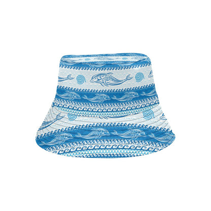 Dolphin Tribal Print Pattern Unisex Bucket Hat