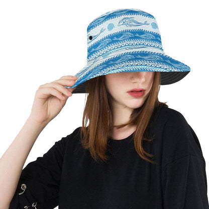 Dolphin Tribal Print Pattern Unisex Bucket Hat