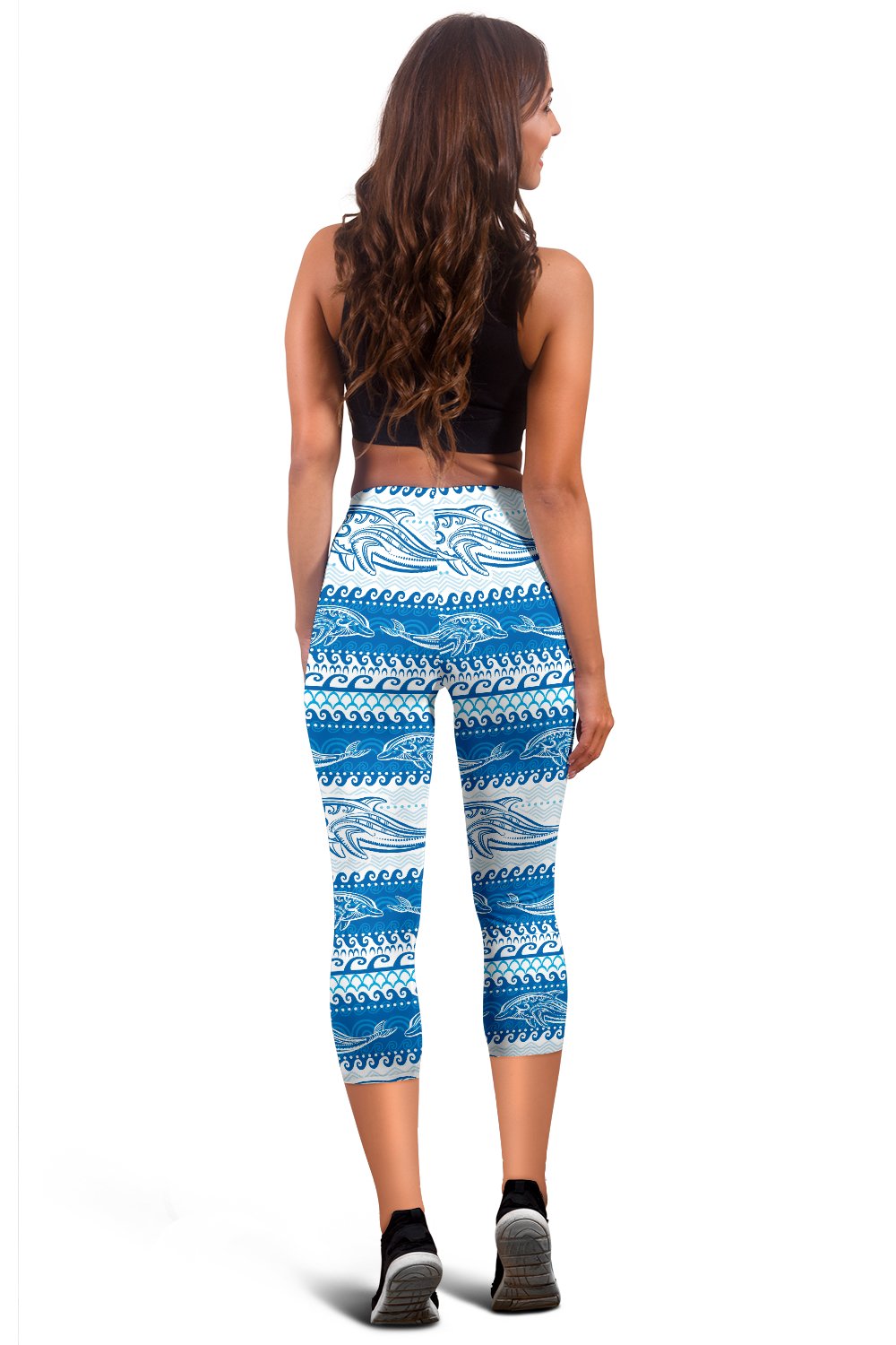 Dolphin Tribal Print Pattern Women Capris