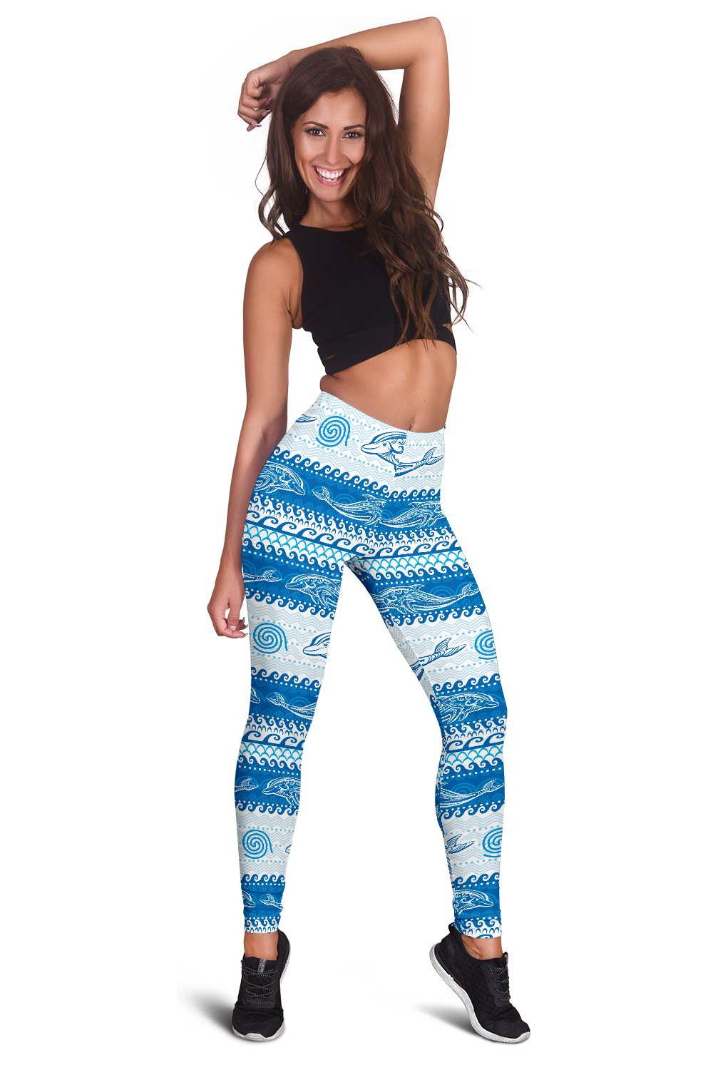 Dolphin Tribal Print Pattern Women Leggings