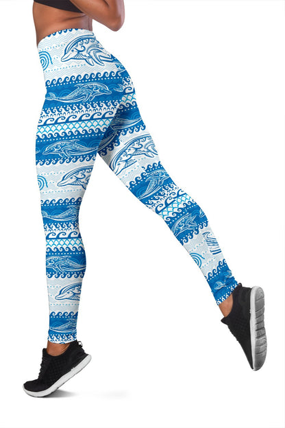 Dolphin Tribal Print Pattern Women Leggings