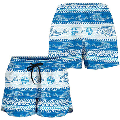 Dolphin Tribal Print Pattern Women Shorts-JTAMIGO.COM