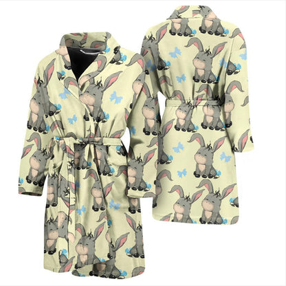 Donkey Baby Pattern Print Design 02 Men Bathrobe-JORJUNE.COM
