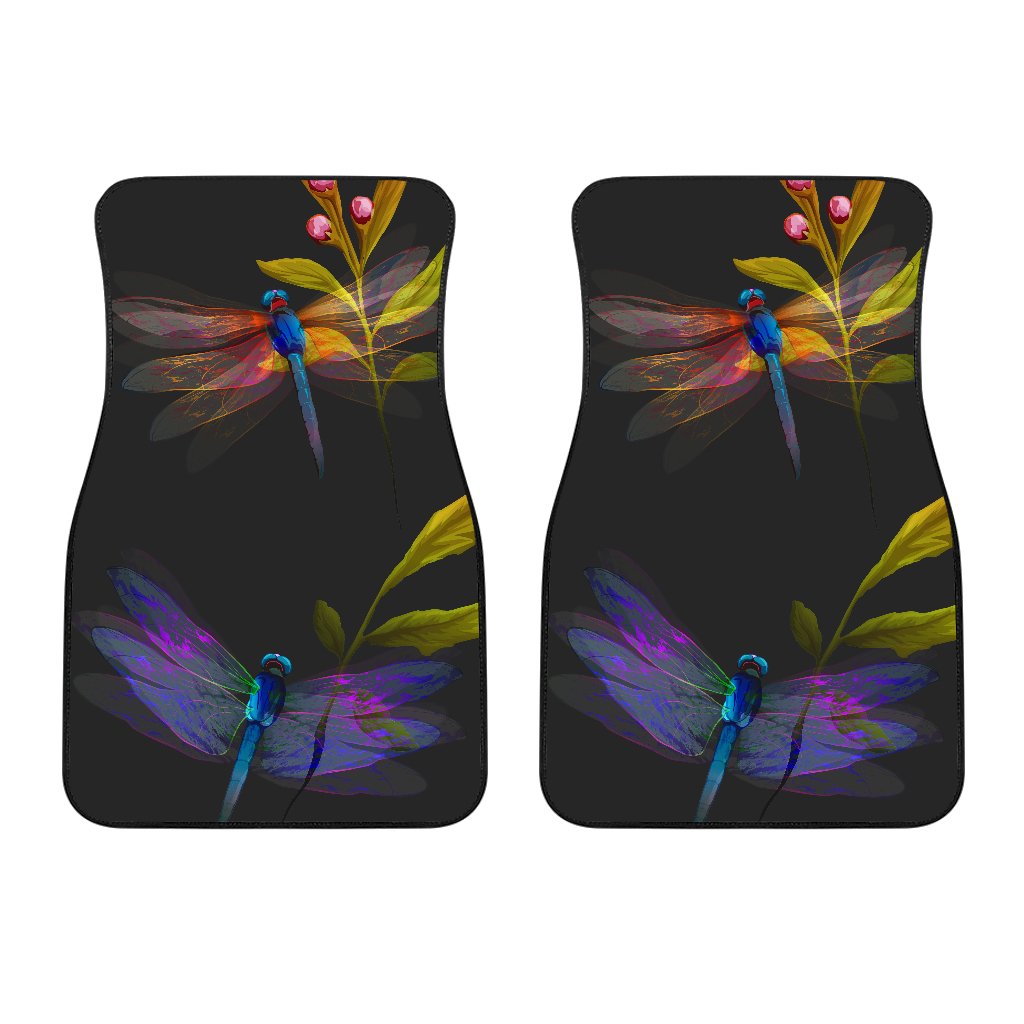 Dragonfly Colorful Realistic Print Car Floor Mats