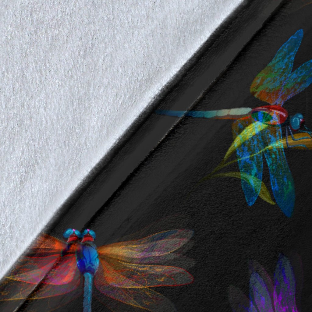 Dragonfly Colorful Realistic Print Fleece Blanket