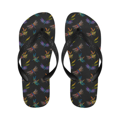 Dragonfly Colorful Realistic Print Flip Flops-JTAMIGO.COM