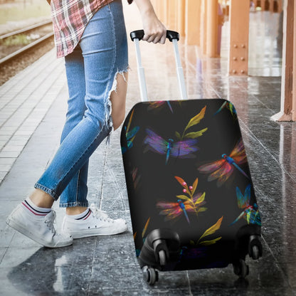 Dragonfly Colorful Realistic Print Luggage Cover Protector