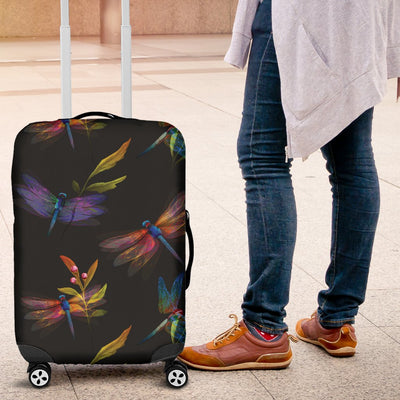 Dragonfly Colorful Realistic Print Luggage Cover Protector
