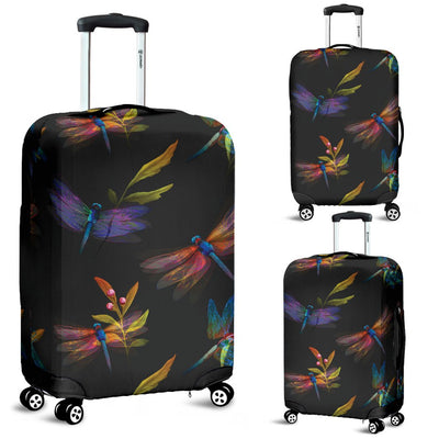 Dragonfly Colorful Realistic Print Luggage Cover Protector