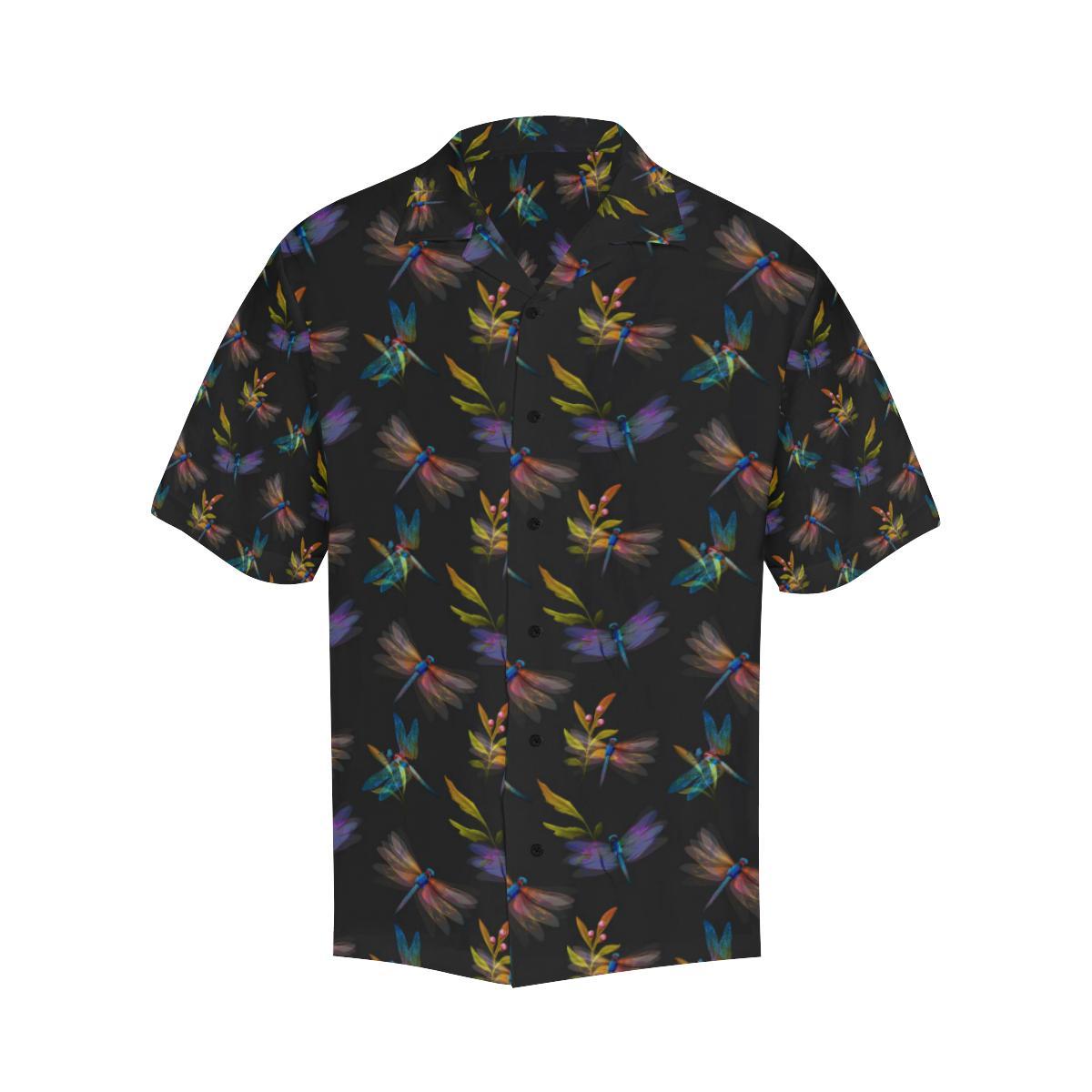 Dragonfly Colorful Realistic Print Men Aloha Hawaiian Shirt