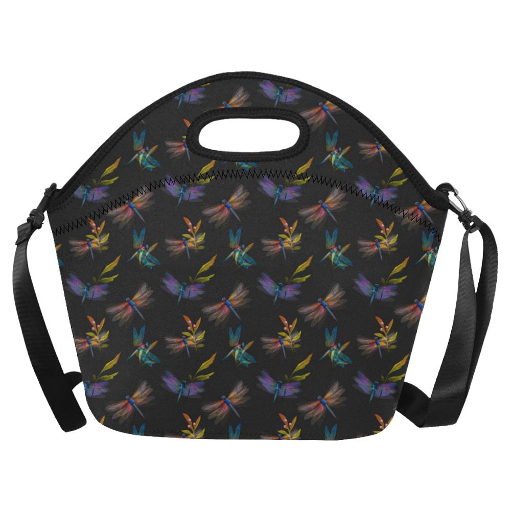 Dragonfly Colorful Realistic Print Neoprene Lunch Bag (Model 1669)(Large)-JTAMIGO.COM
