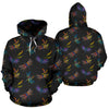Dragonfly Colorful Realistic Print Pullover Hoodie