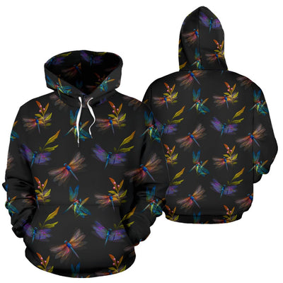 Dragonfly Colorful Realistic Print Pullover Hoodie