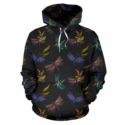 Dragonfly Colorful Realistic Print Pullover Hoodie
