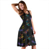 Dragonfly Colorful Realistic Print Sleeveless Dress