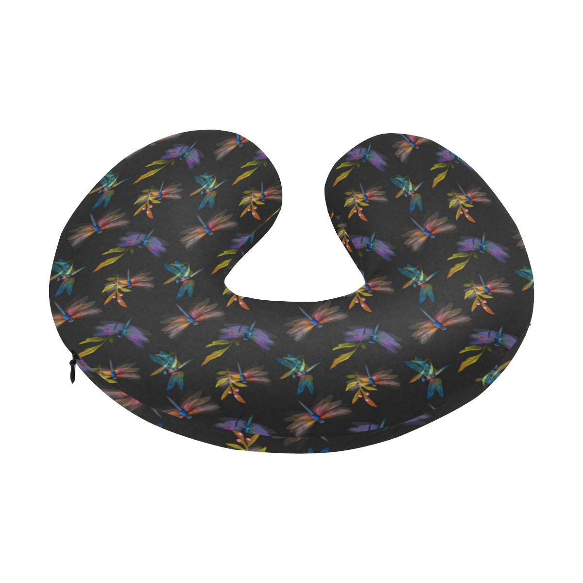 Dragonfly Colorful Realistic Print U-Shaped Travel Neck Pillow-JTAMIGO.COM