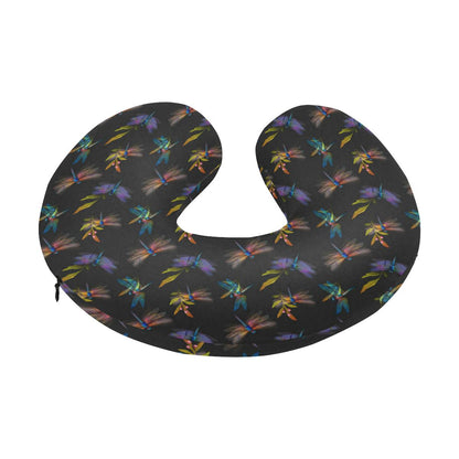 Dragonfly Colorful Realistic Print U-Shaped Travel Neck Pillow-JTAMIGO.COM
