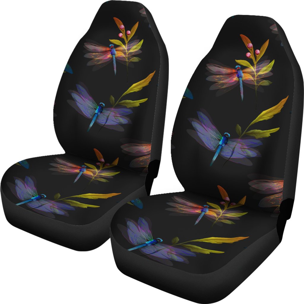 Dragonfly Colorful Realistic Print Universal Fit Car Seat Covers