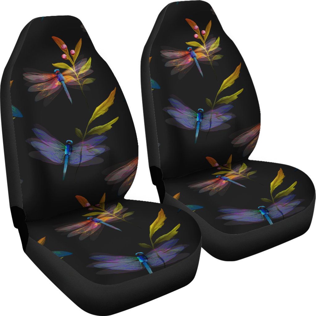 Dragonfly Colorful Realistic Print Universal Fit Car Seat Covers