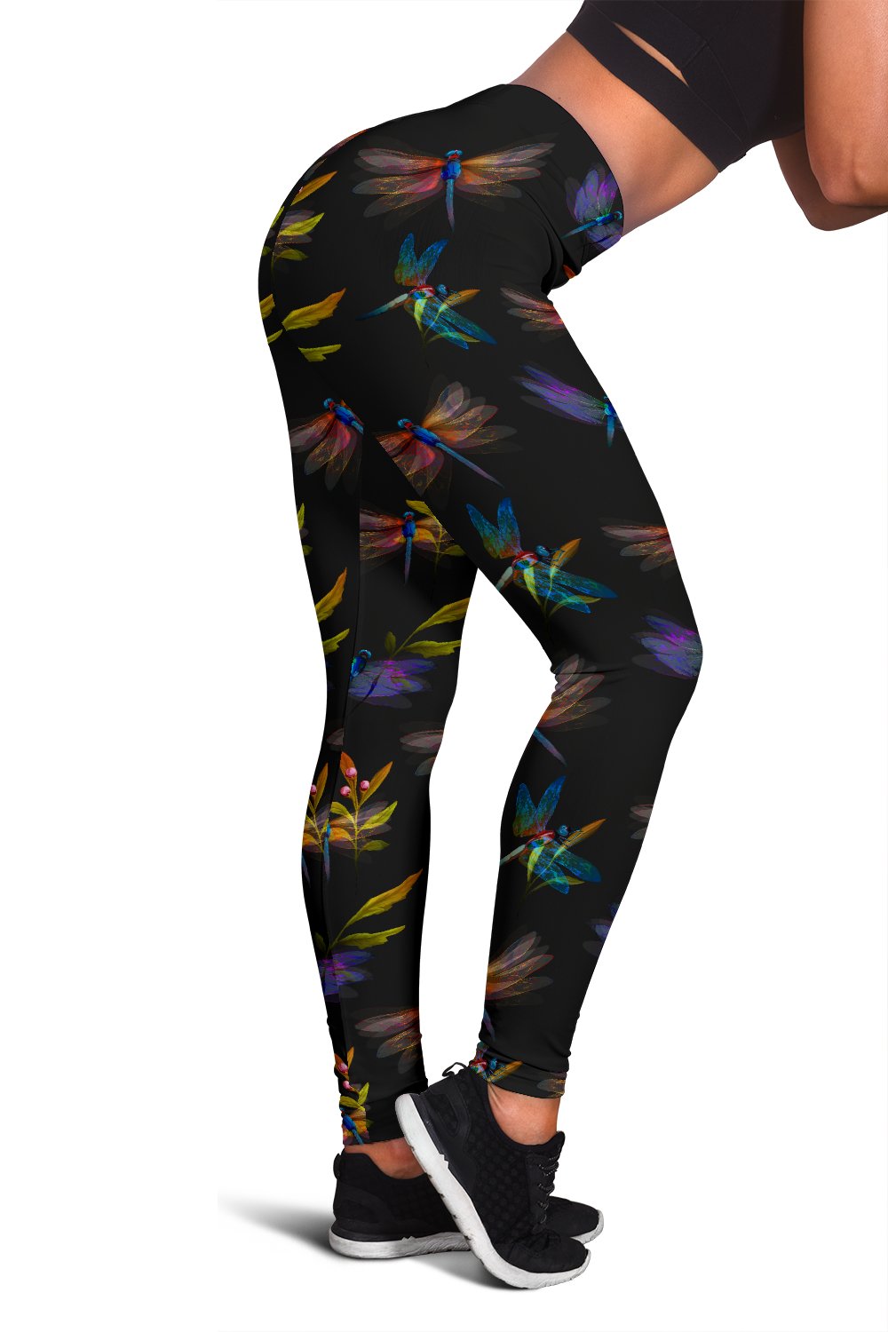 Dragonfly Colorful Realistic Print Women Leggings