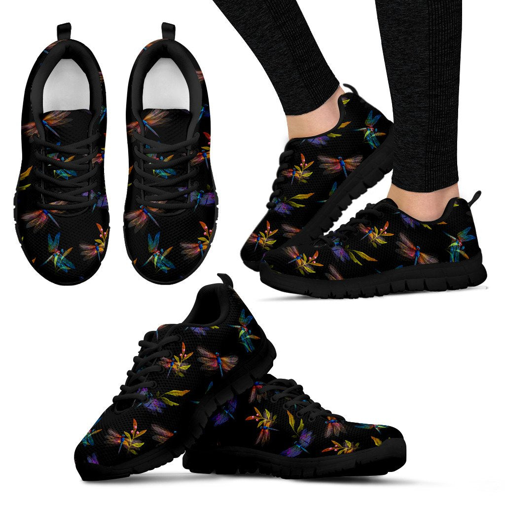 Dragonfly Colorful Realistic Print Women Sneakers Shoes