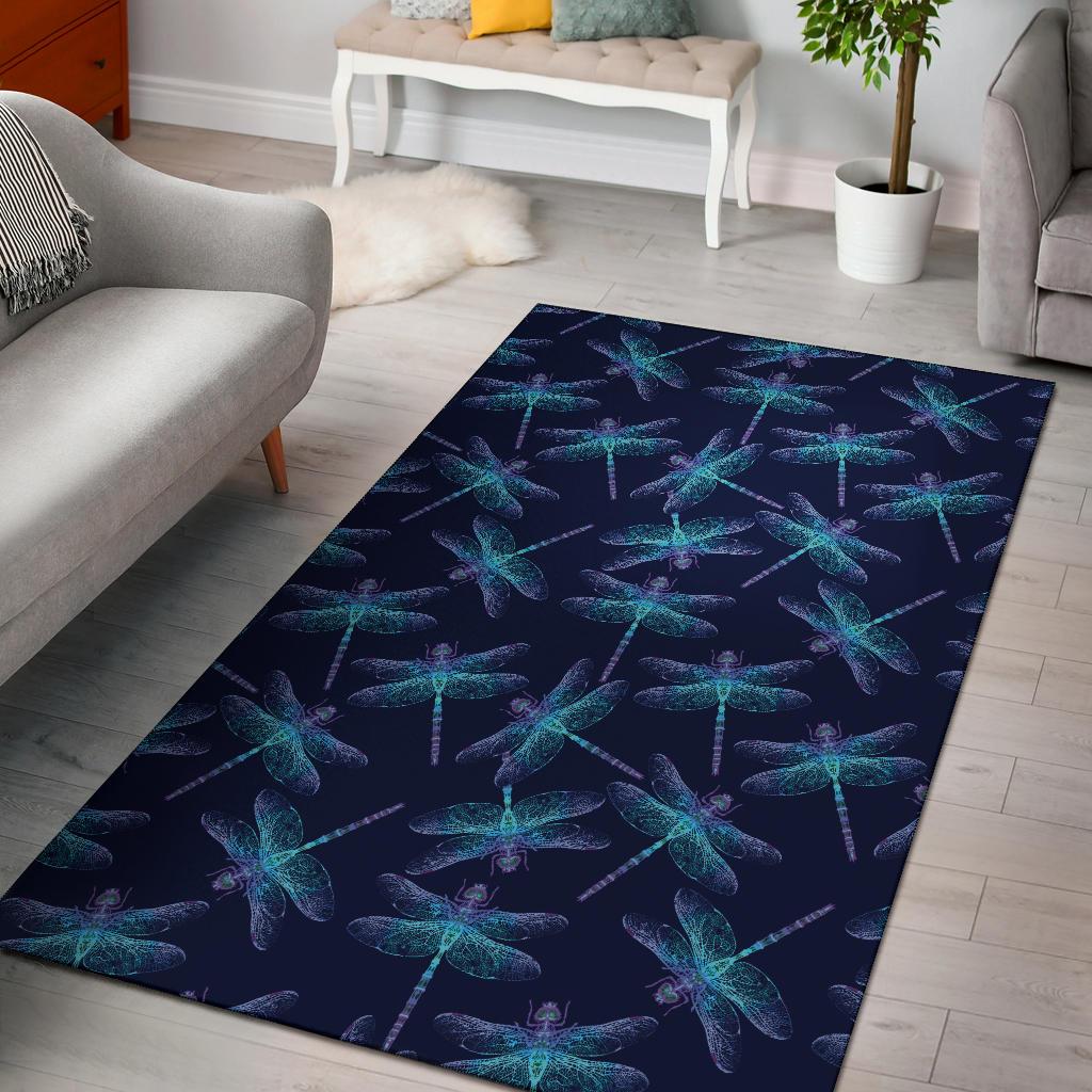 Dragonfly Hand Drawn Style Print Area Rugs-JTAMIGO.COM