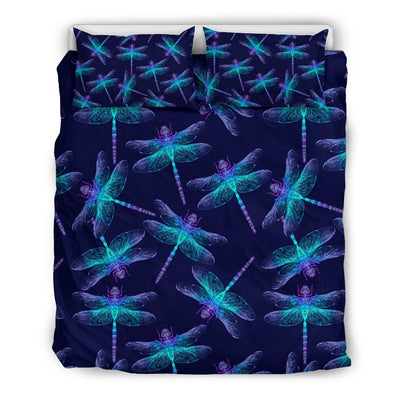Dragonfly Hand Drawn Style Print Duvet Cover Bedding Set
