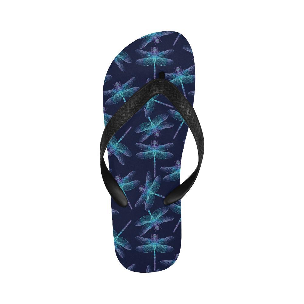 Dragonfly Hand Drawn Style Print Flip Flops-JTAMIGO.COM