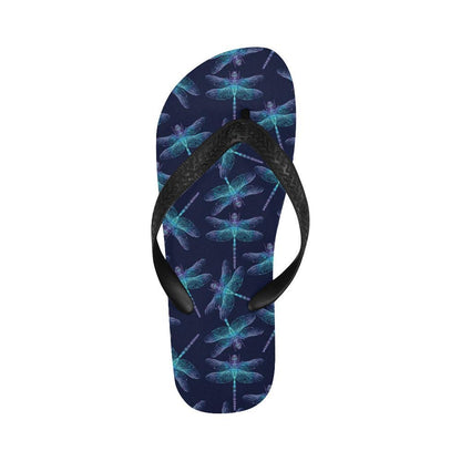 Dragonfly Hand Drawn Style Print Flip Flops-JTAMIGO.COM