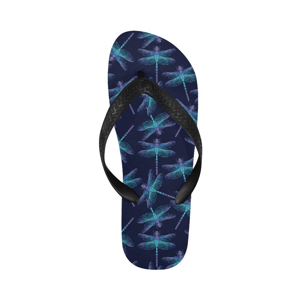 Dragonfly Hand Drawn Style Print Flip Flops-JTAMIGO.COM