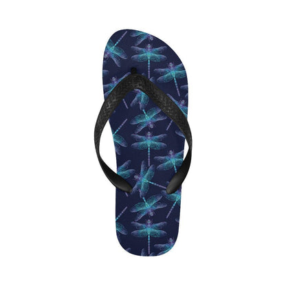 Dragonfly Hand Drawn Style Print Flip Flops-JTAMIGO.COM