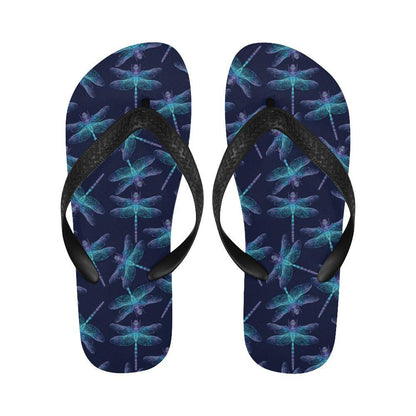Dragonfly Hand Drawn Style Print Flip Flops-JTAMIGO.COM