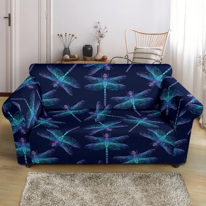 Dragonfly Hand Drawn Style Print Loveseat Slipcover-JTAMIGO.COM