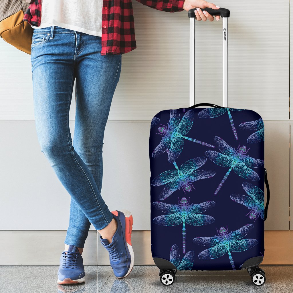 Dragonfly Hand Drawn Style Print Luggage Cover Protector