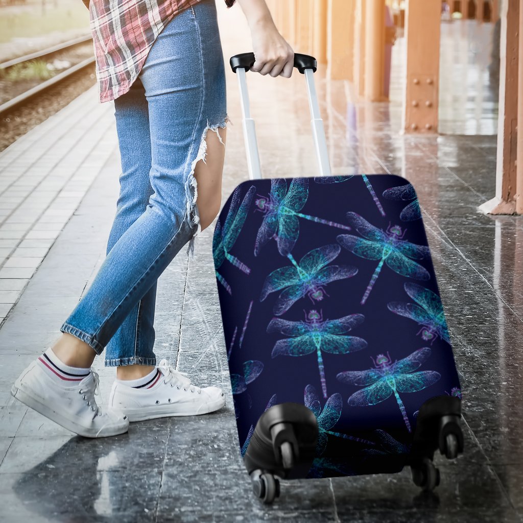 Dragonfly Hand Drawn Style Print Luggage Cover Protector
